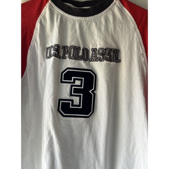 US Polo Assn Men's T Shirt XL S/S Crew Neck Red White Blue Embroidered Logo - Picture 2 of 5